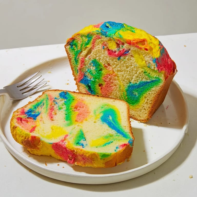 Enjoy the airy texture of Cloud Bread Rainbow Version, a fun dessert experience.