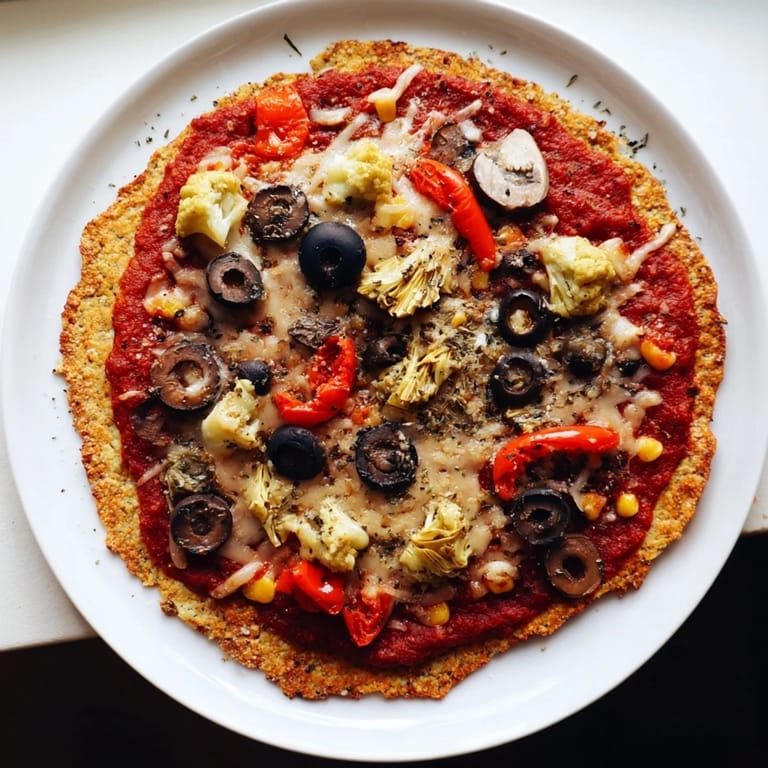 Freshly baked and easy tortilla pizza featuring a savory tomato sauce and a variety of colorful ingredients.