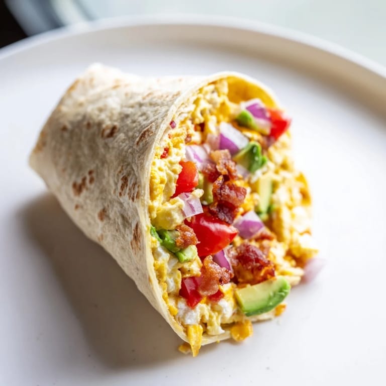 These hearty Easy Festive Breakfast Burrito Wraps feature vibrant veggies, perfect for a satisfying breakfast.