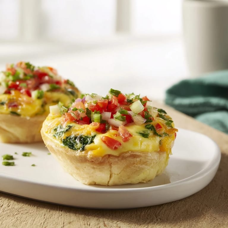 These savory Easy Festive Mini Quiche Cups, baked until crisp, offer a delicious, creamy bite.