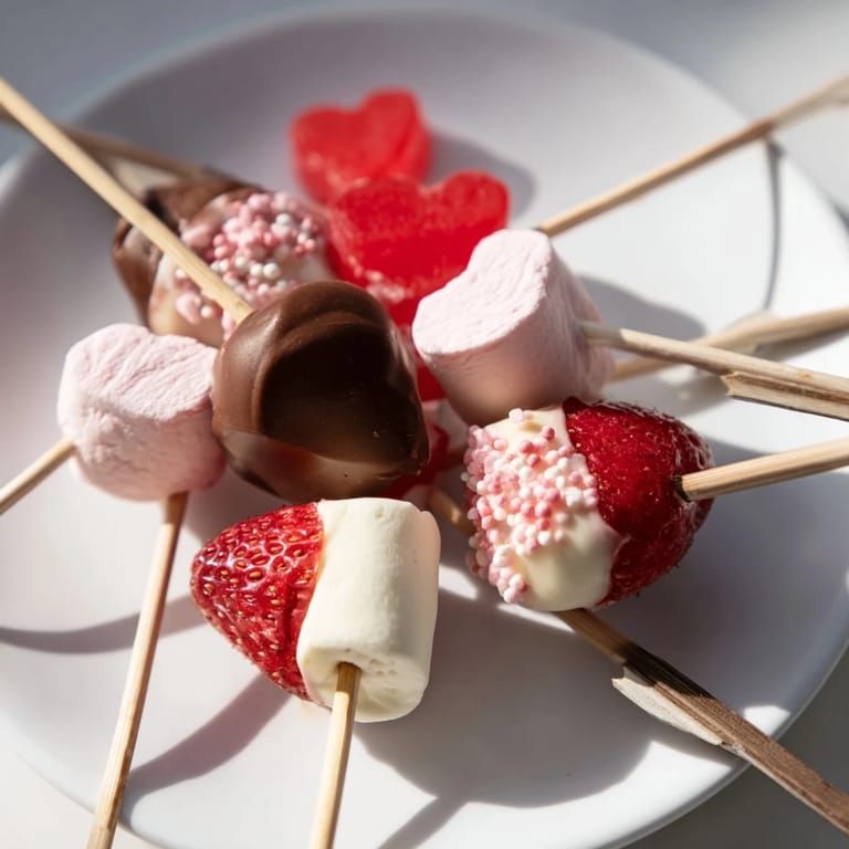 Indulge in this delightful Cupid's Arrow Candy Tray, filled with heart-shaped treats and chocolate arrows.