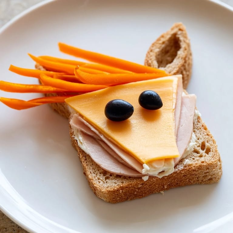Homemade Horse Head Sandwiches featuring cheese, meat, and olives, ready to enjoy in a lunch box.