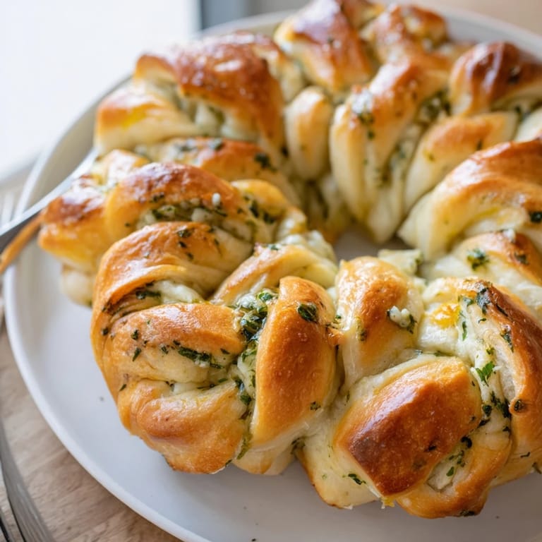 Fresh-baked star shaped garlic bread featuring melted butter, herbs, and cheese, an inviting aroma.