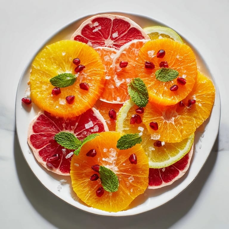A beautiful Citrus Slice Garland Platter recipe, showcasing a refreshing and colorful fruit arrangement for your guests.