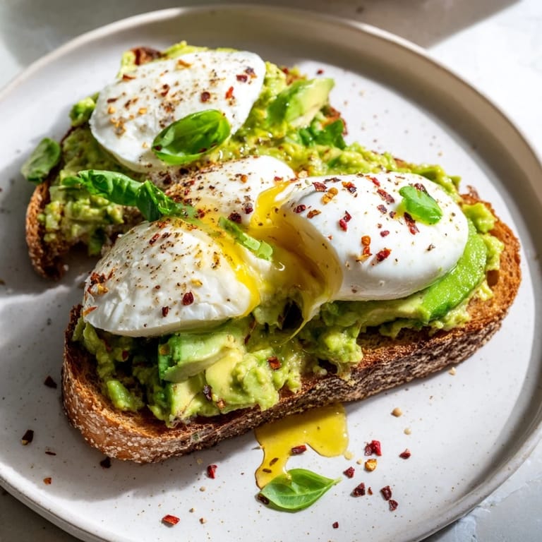 Toasted bread loaded with smashed avocado and bubbling mozzarella in this Avocado Mozzarella Tartine.