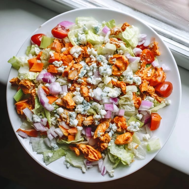 Enjoy a refreshing and flavorful Buffalo Chicken Chopped Salad, perfect for any occasion.