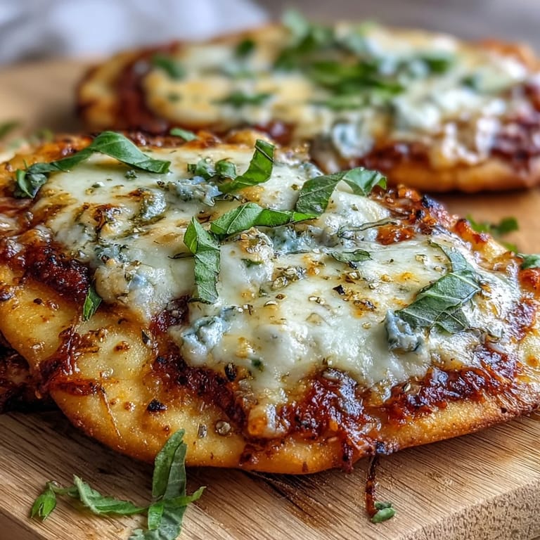Brushed with garlic butter and topped with tangy marinara sauce, ready to slice and serve.