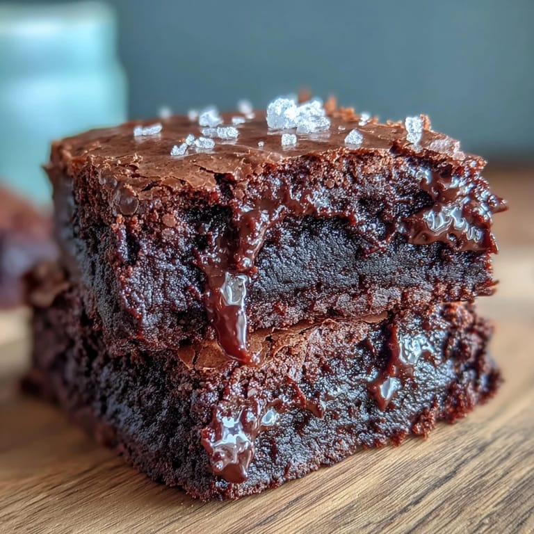 Chewy brownies made with sourdough discard and finished with sea salt flakes for deep chocolate flavor.