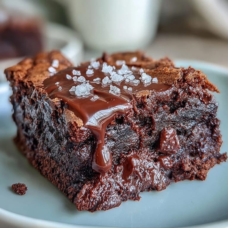 Decadent brownies featuring sourdough discard and a sprinkle of sea salt for the ultimate dessert indulgence.