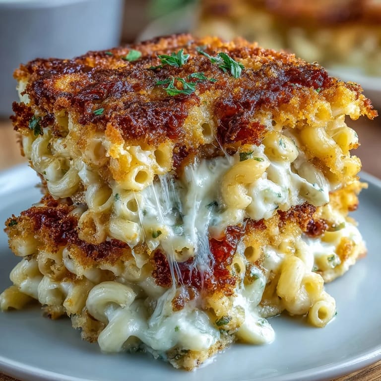 Creamy oven-baked macaroni and cheese, bubbling with sharp cheddar and golden cheese crust, a comforting Southern classic side dish.