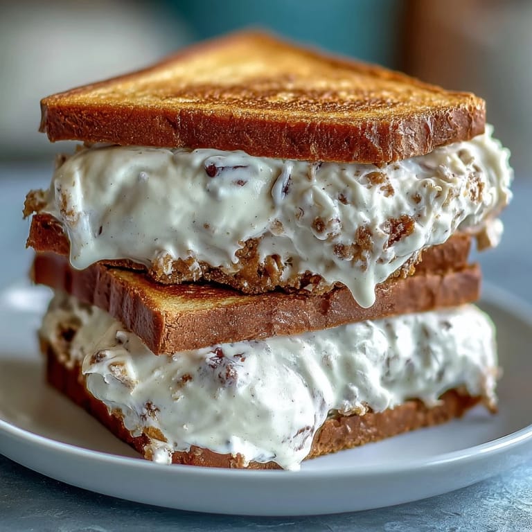 Coffee-flavored cookies sandwiching smooth vanilla bean ice cream, creating indulgent Vanilla Bean Frappuccino Ice Cream Sandwiches perfect for summer.