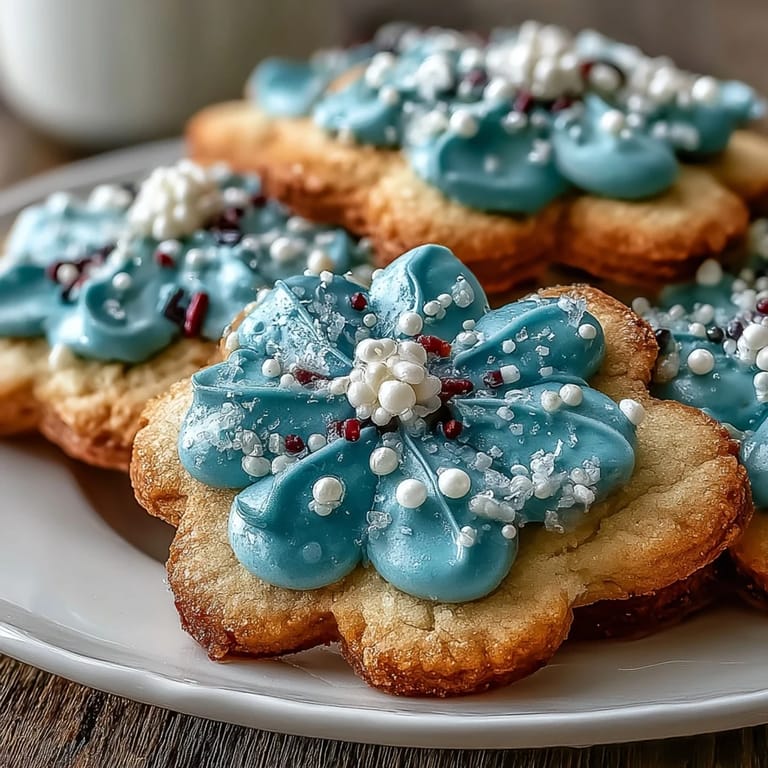 Buttery shortbread blossoms with colorful royal icing, ideal for Easter, Mother's Day, or garden parties.
