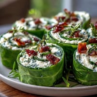Spinach pinwheel wraps with herb cream cheese: vibrant green tortillas rolled with fresh vegetables and creamy spread.  